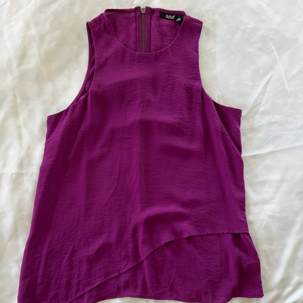 ana Magenta Asymmetrical Tank